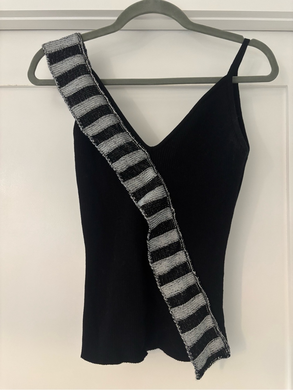 Carlota Cahis Black Ribbed Knit Cami Tank Top